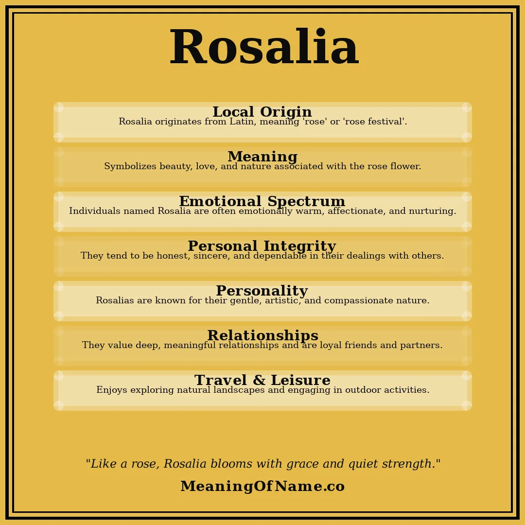 Rosalia name meaning poster
