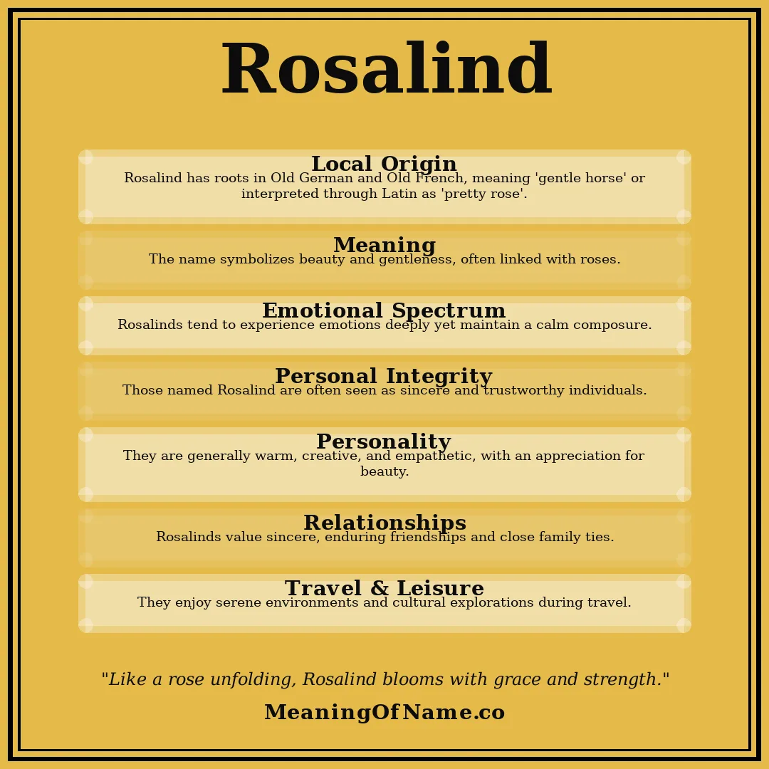 Rosalind name meaning poster