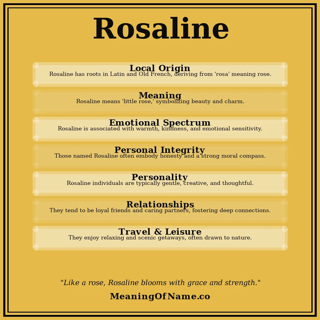 Rosaline name meaning poster