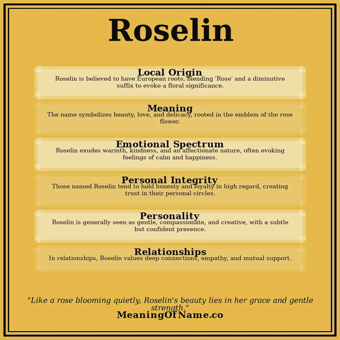 Roselin name meaning poster