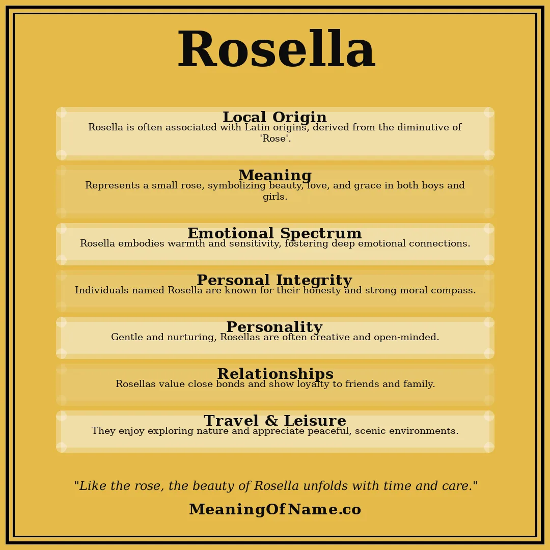 Rosella name meaning poster