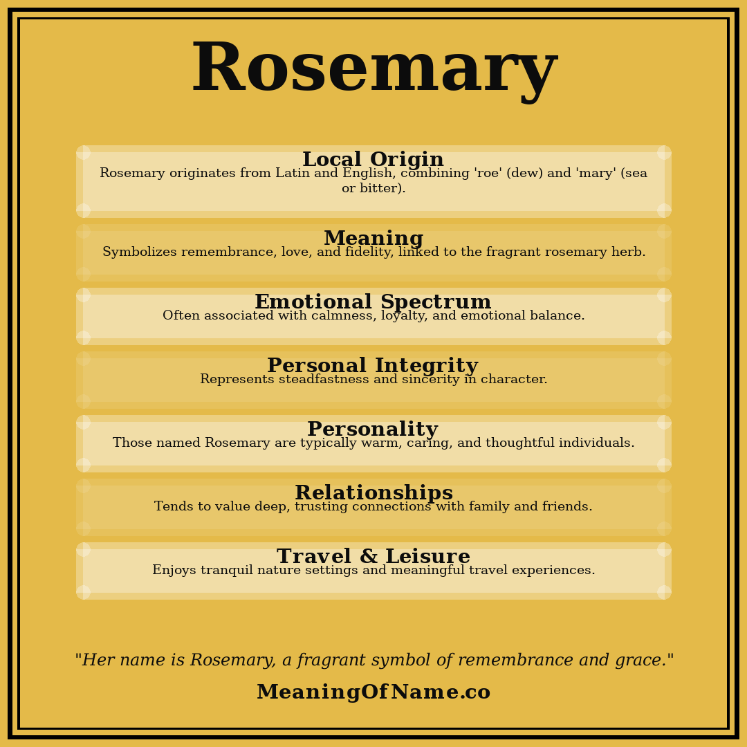 Rosemary name meaning poster