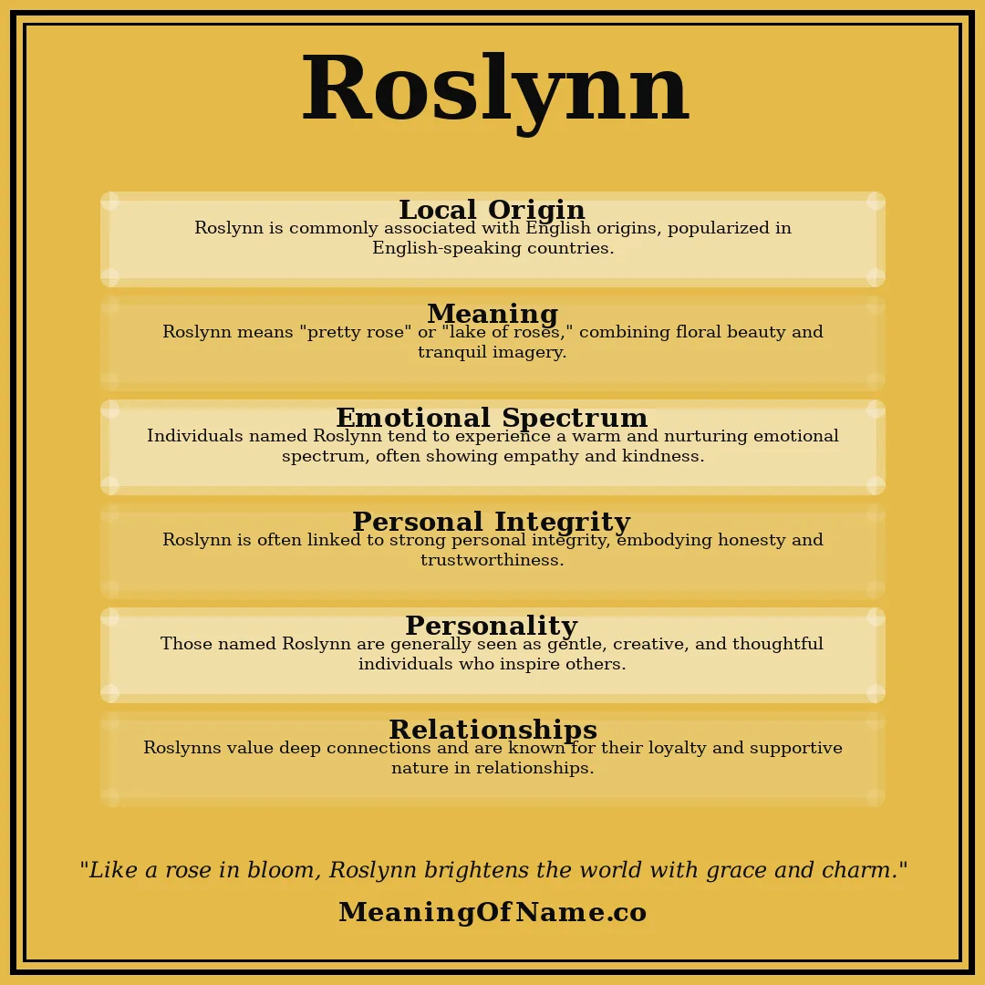 Roslynn name meaning poster