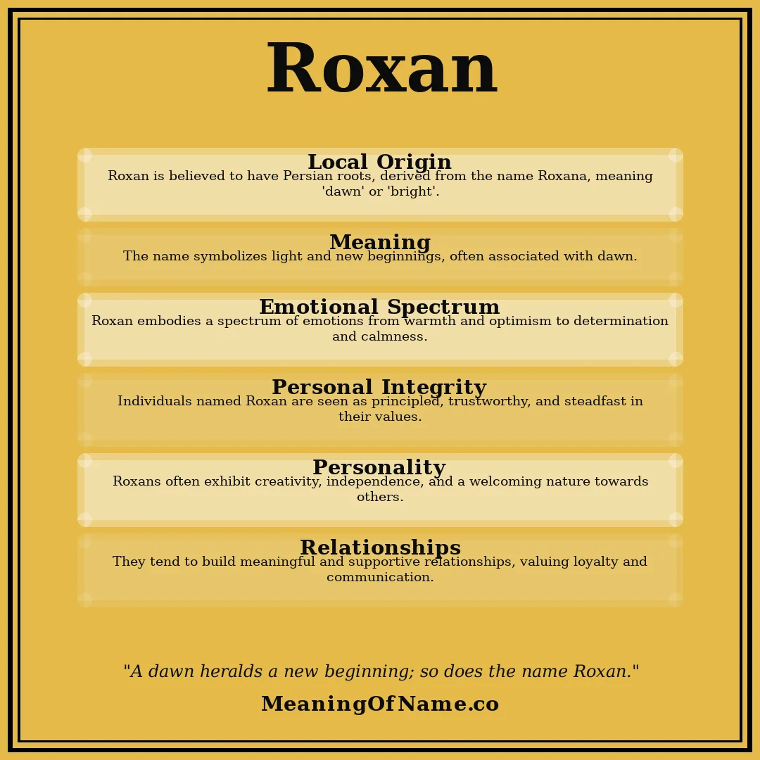 Roxan name meaning poster