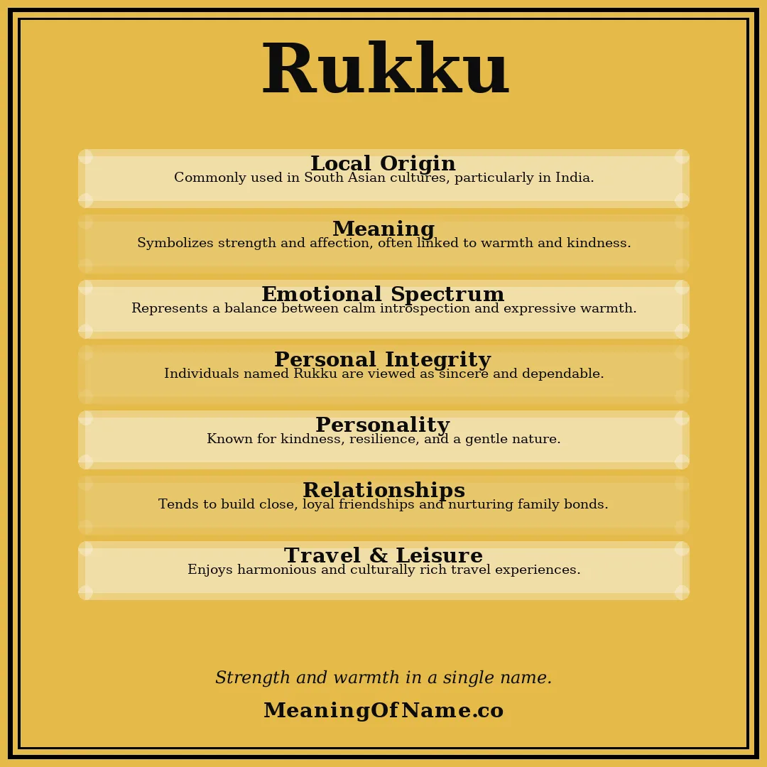 Rukku name meaning poster