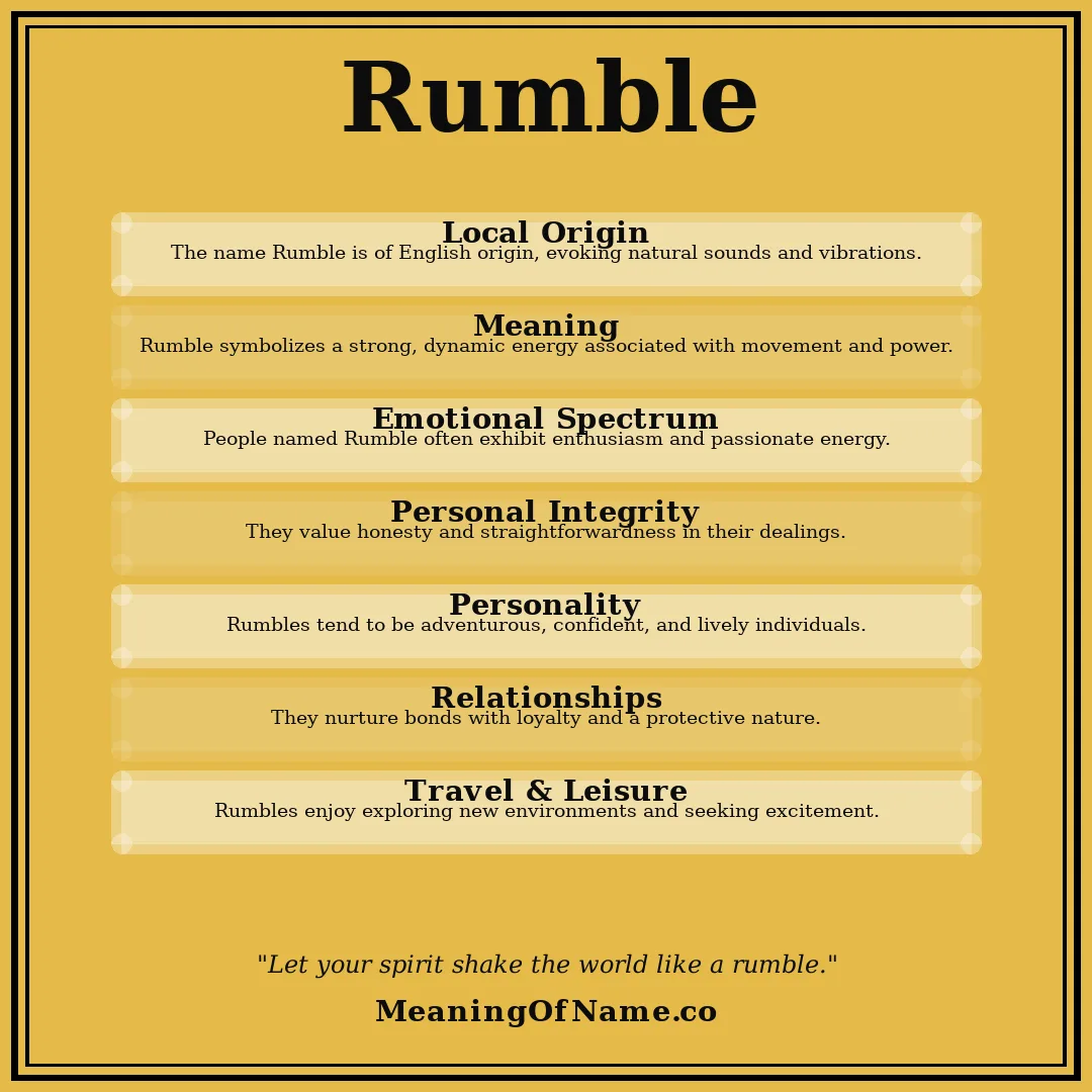 Rumble name meaning poster