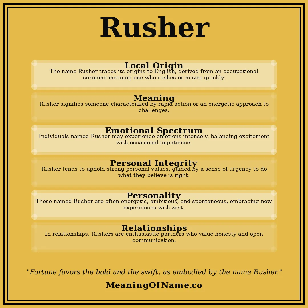 Rusher name meaning poster