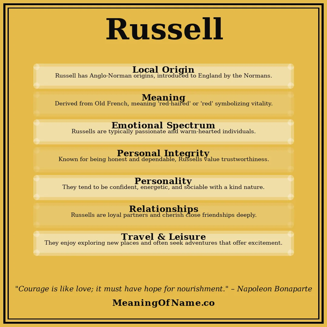 Russell name meaning poster