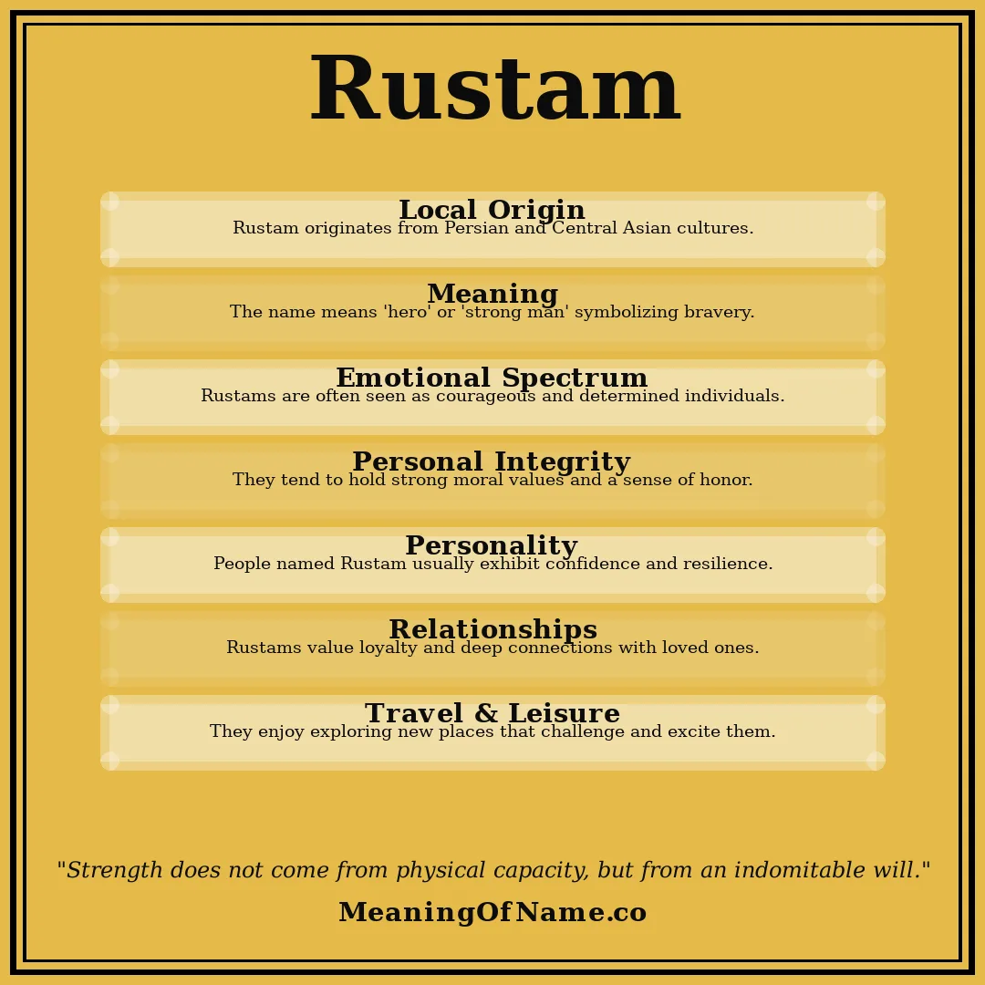 Rustam name meaning poster