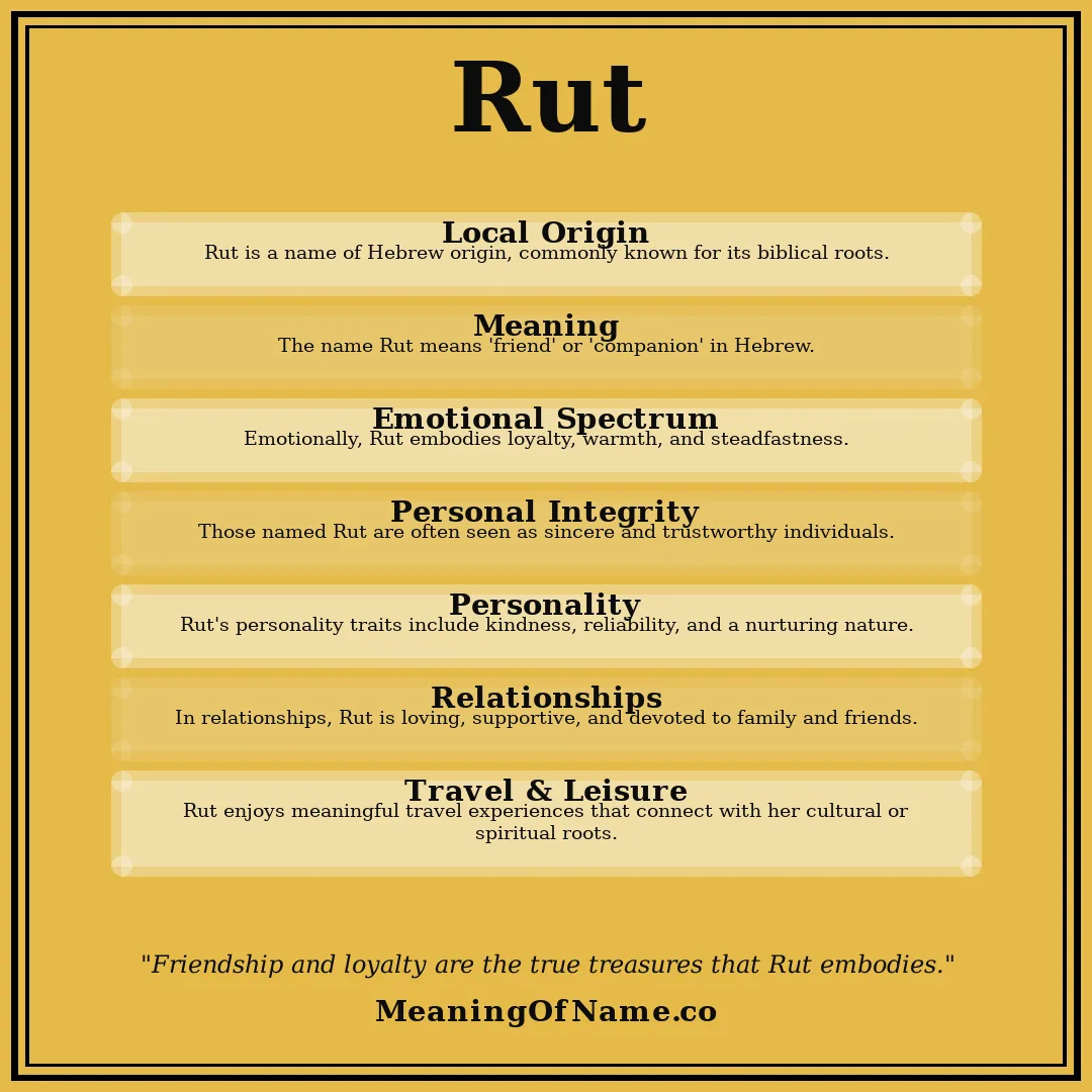 Rut name meaning poster