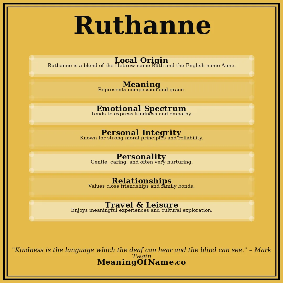 Ruthanne name meaning poster