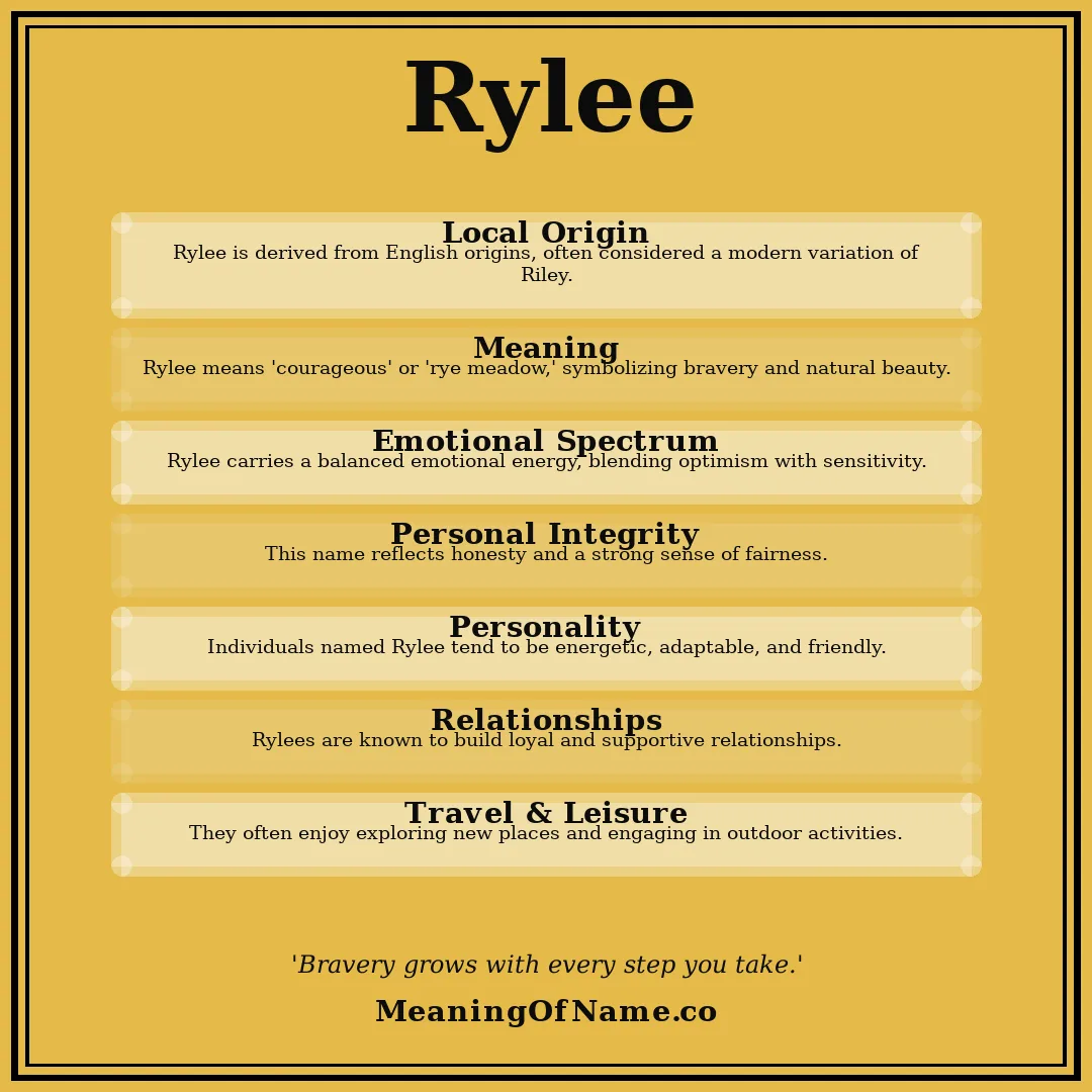 Rylee name meaning poster