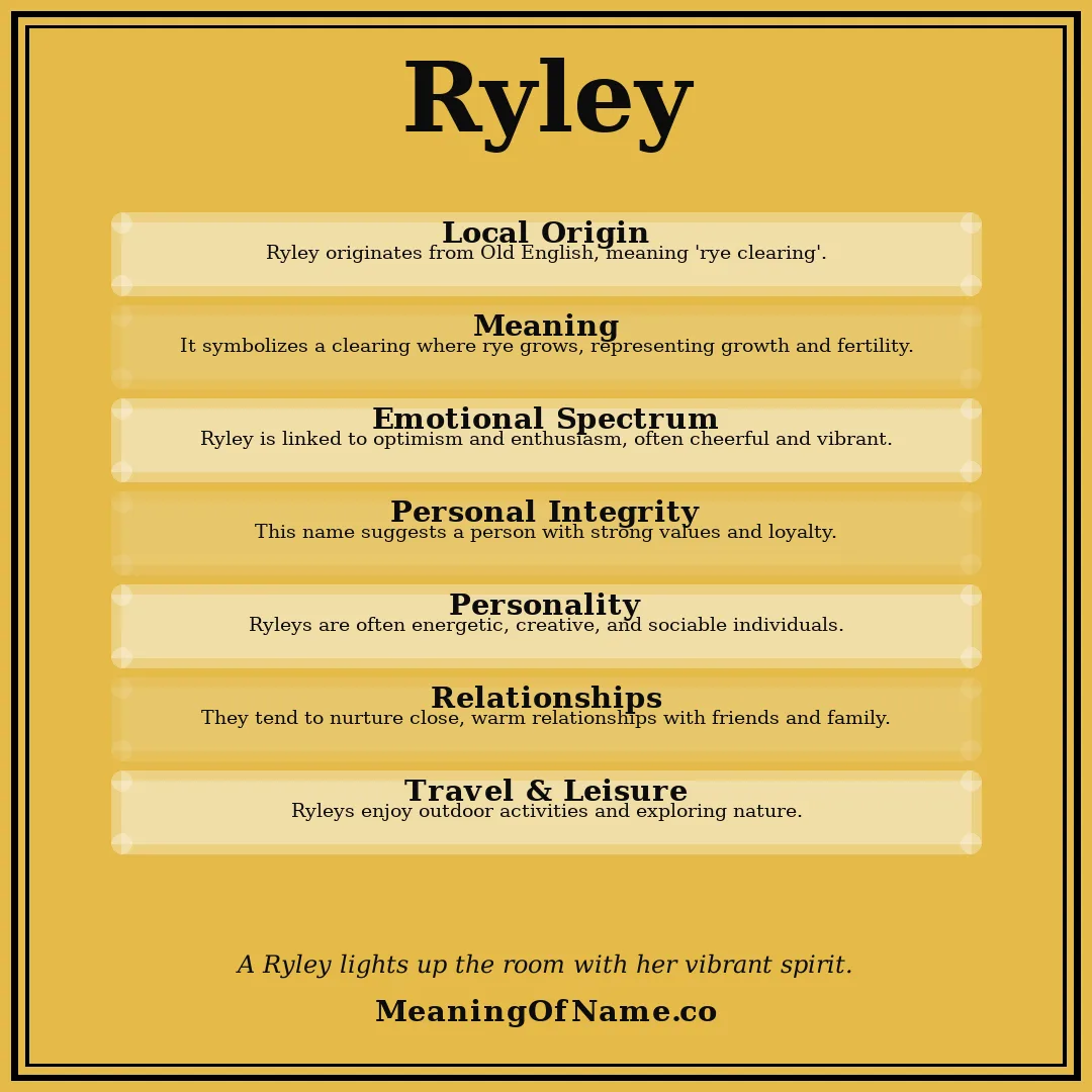 Ryley name meaning poster