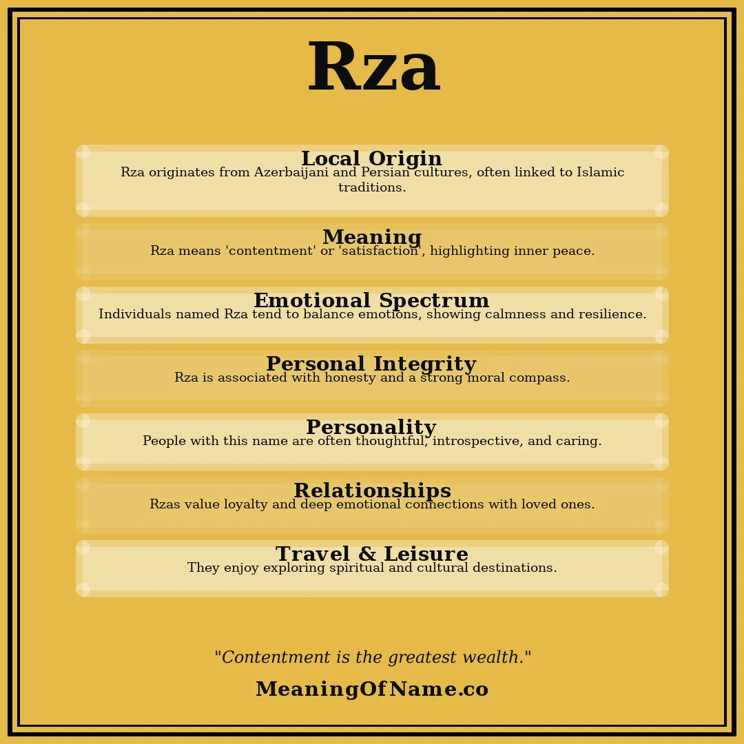 Rza name meaning poster