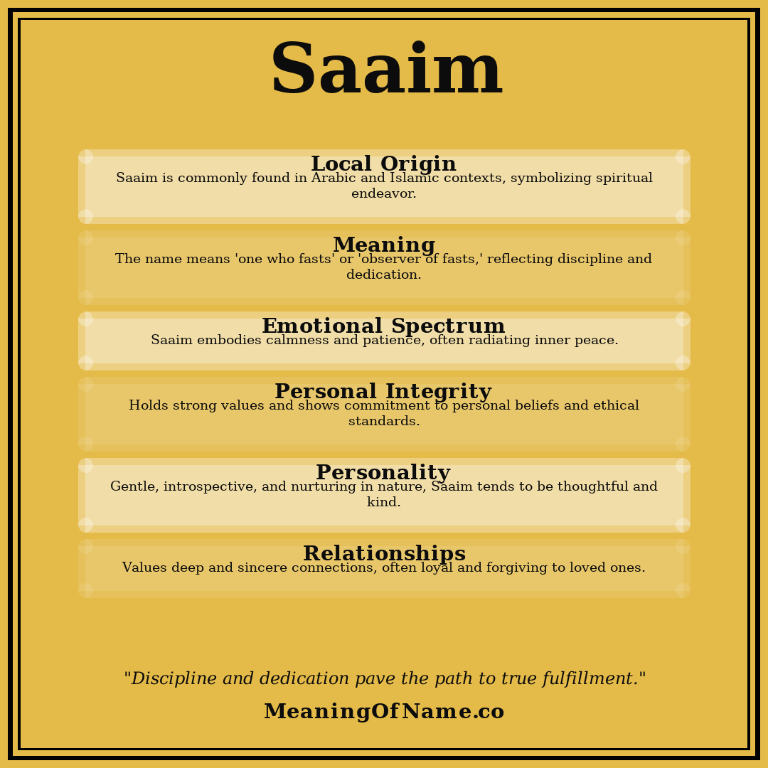 Saaim name meaning poster