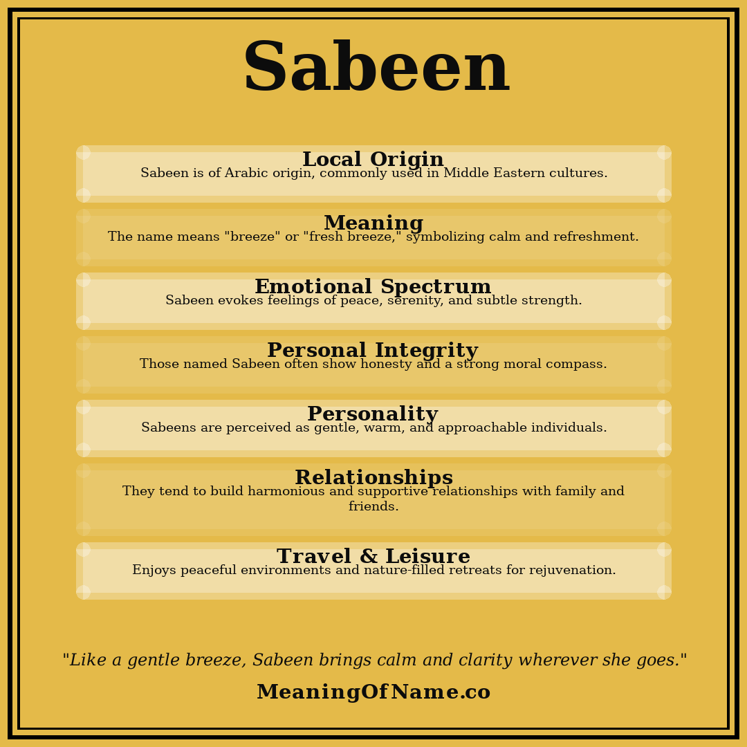 Sabeen name meaning poster