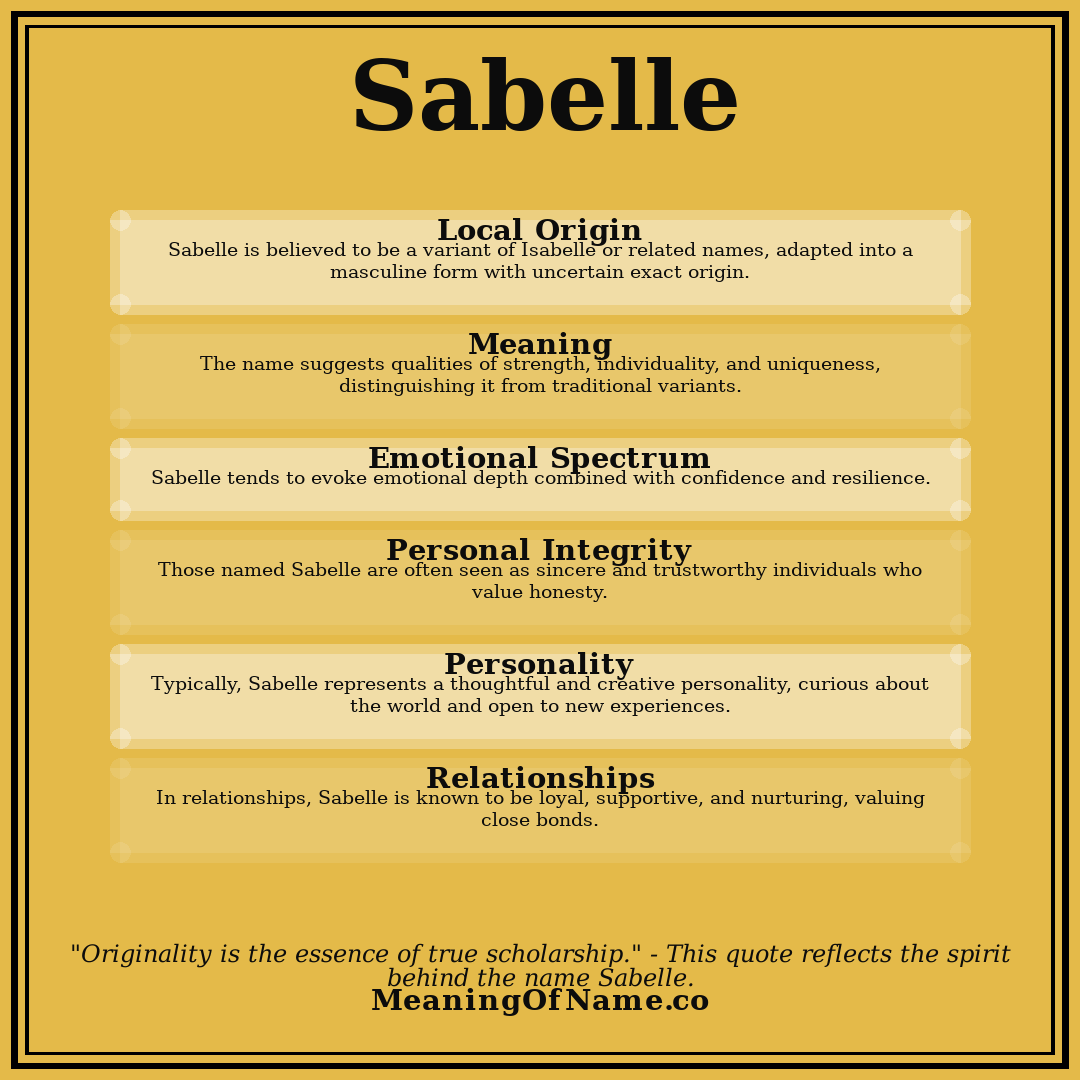 Sabelle name meaning poster