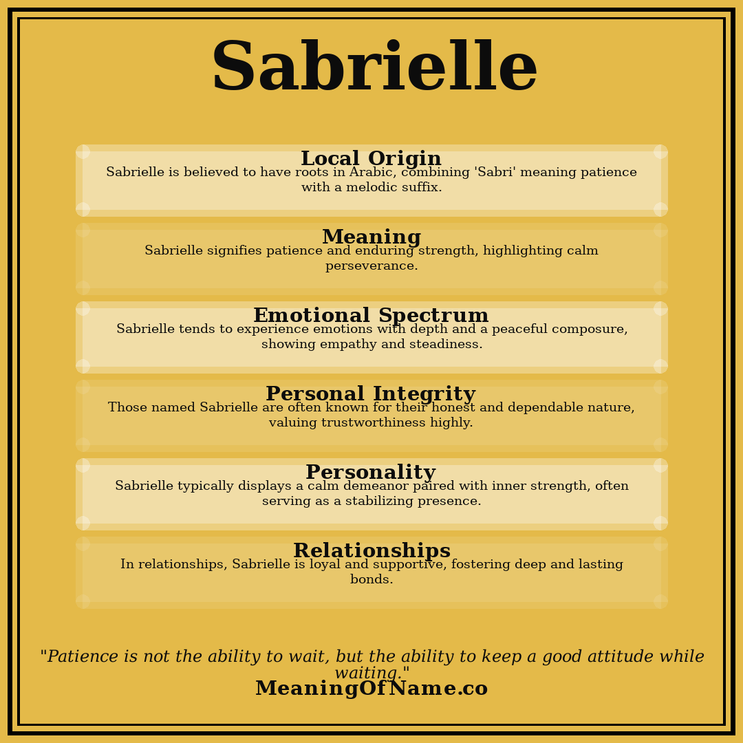 Sabrielle name meaning poster