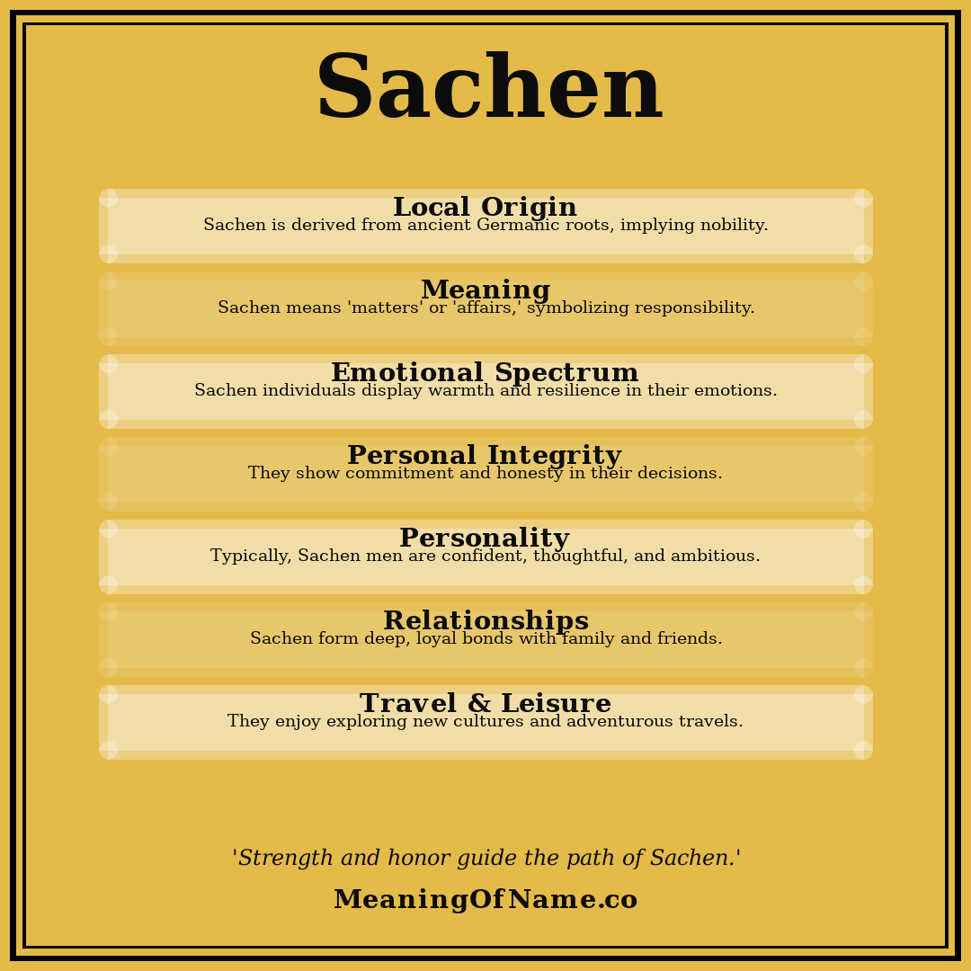 Sachen name meaning poster