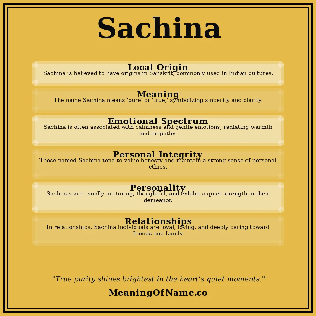 Sachina name meaning poster