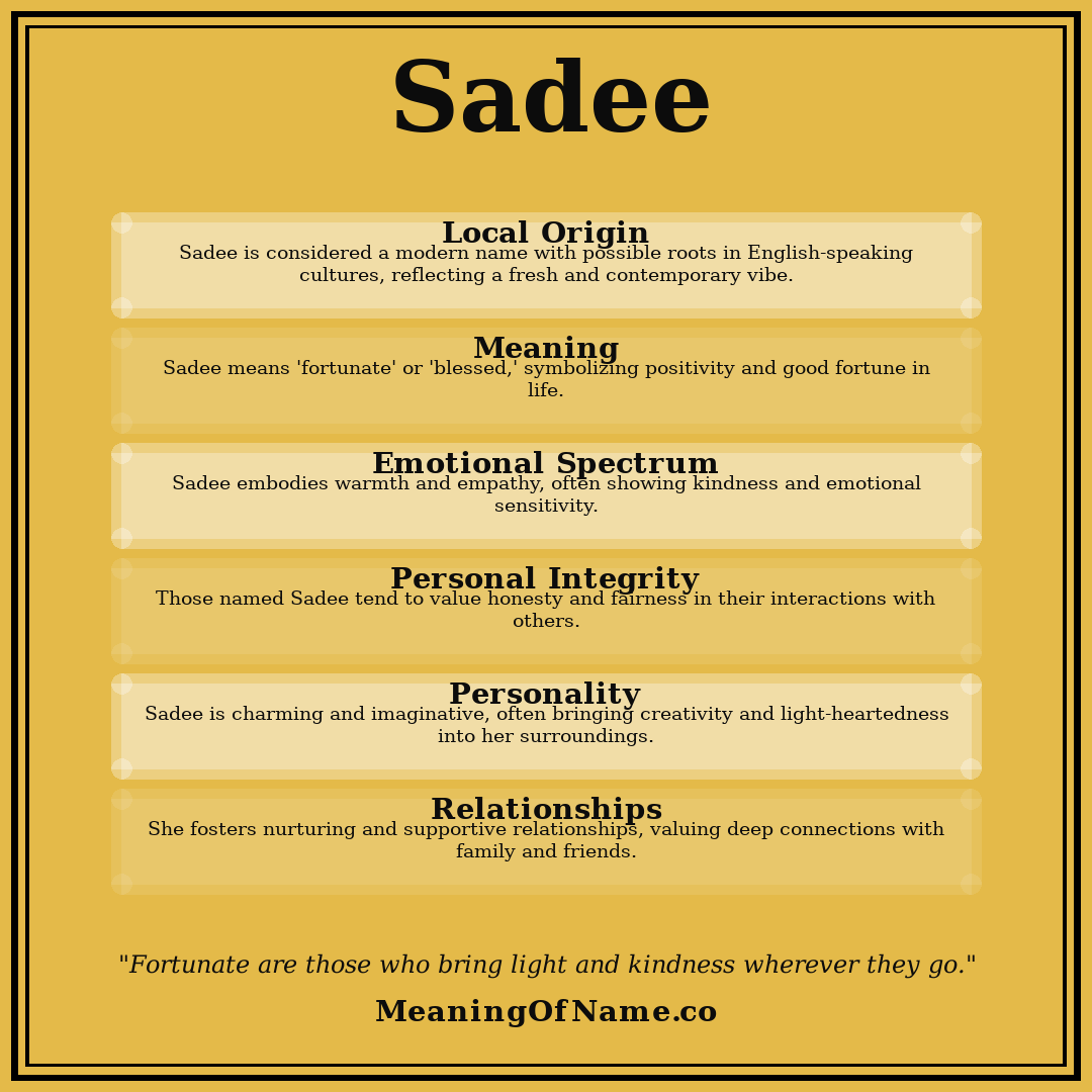 Sadee name meaning poster