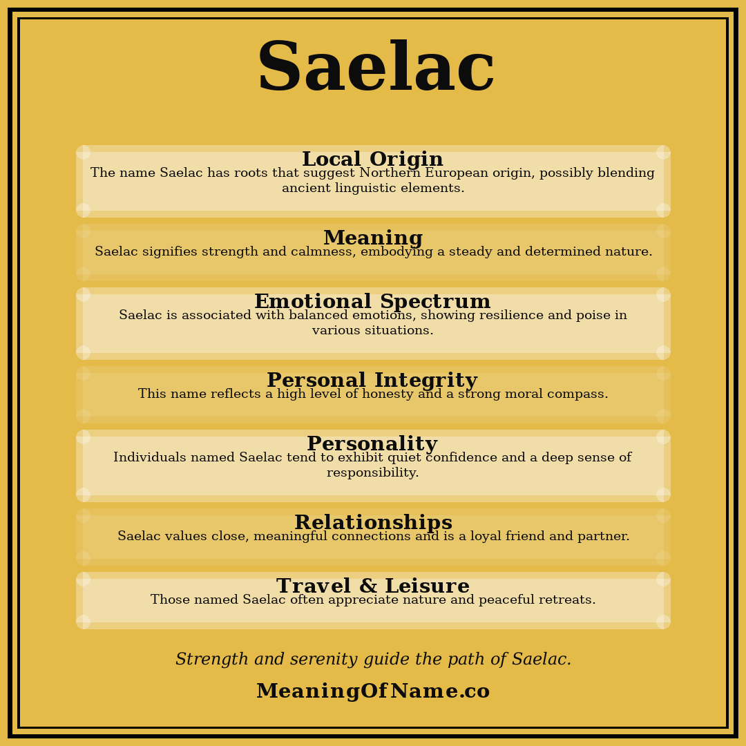 Saelac name meaning poster