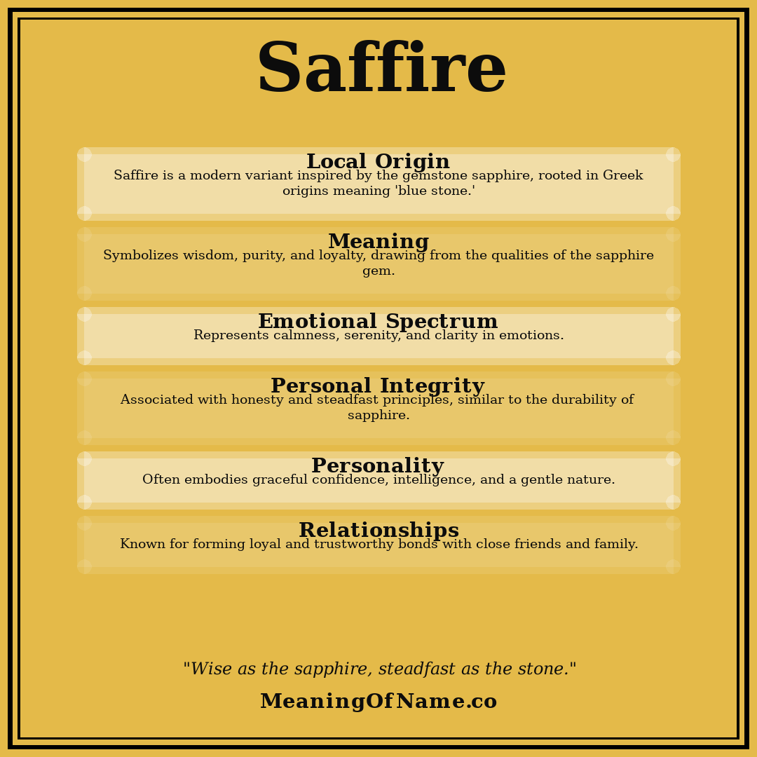 Saffire name meaning poster