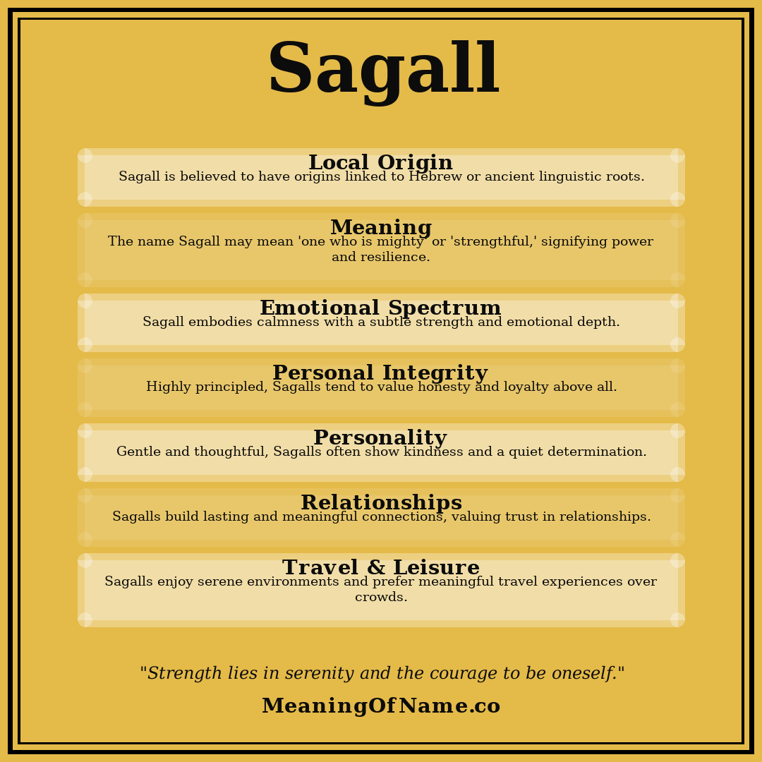 Sagall name meaning poster
