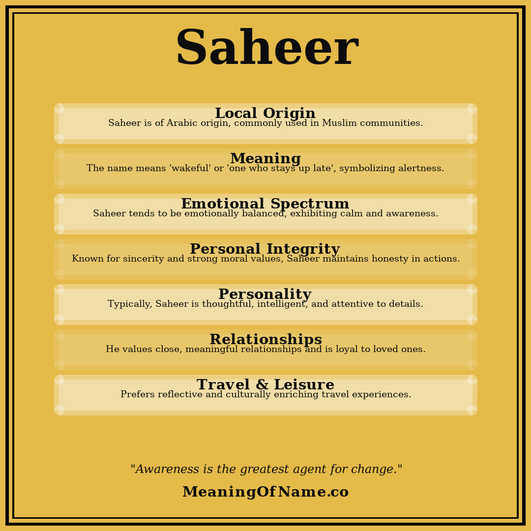 Saheer name meaning poster