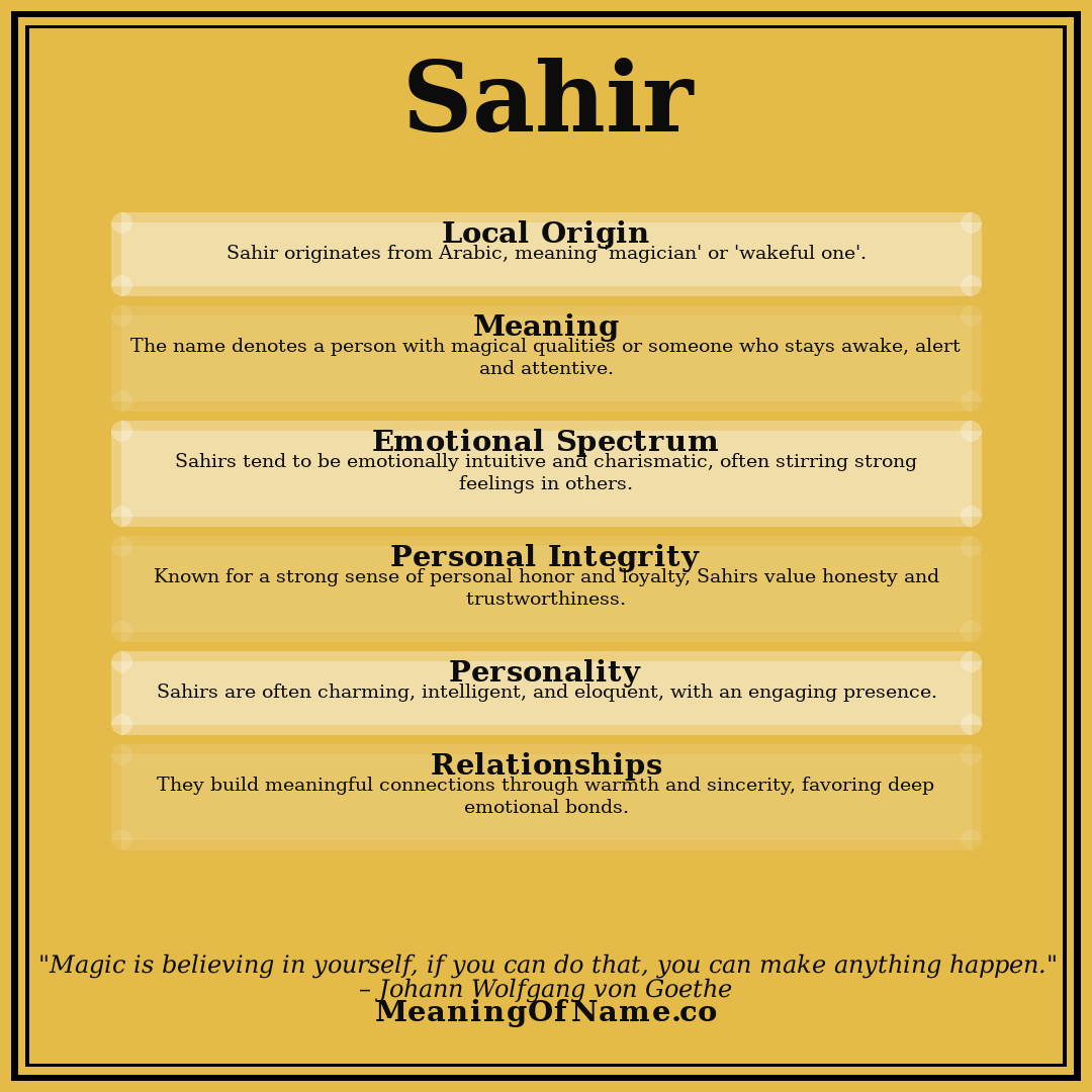 Sahir name meaning poster