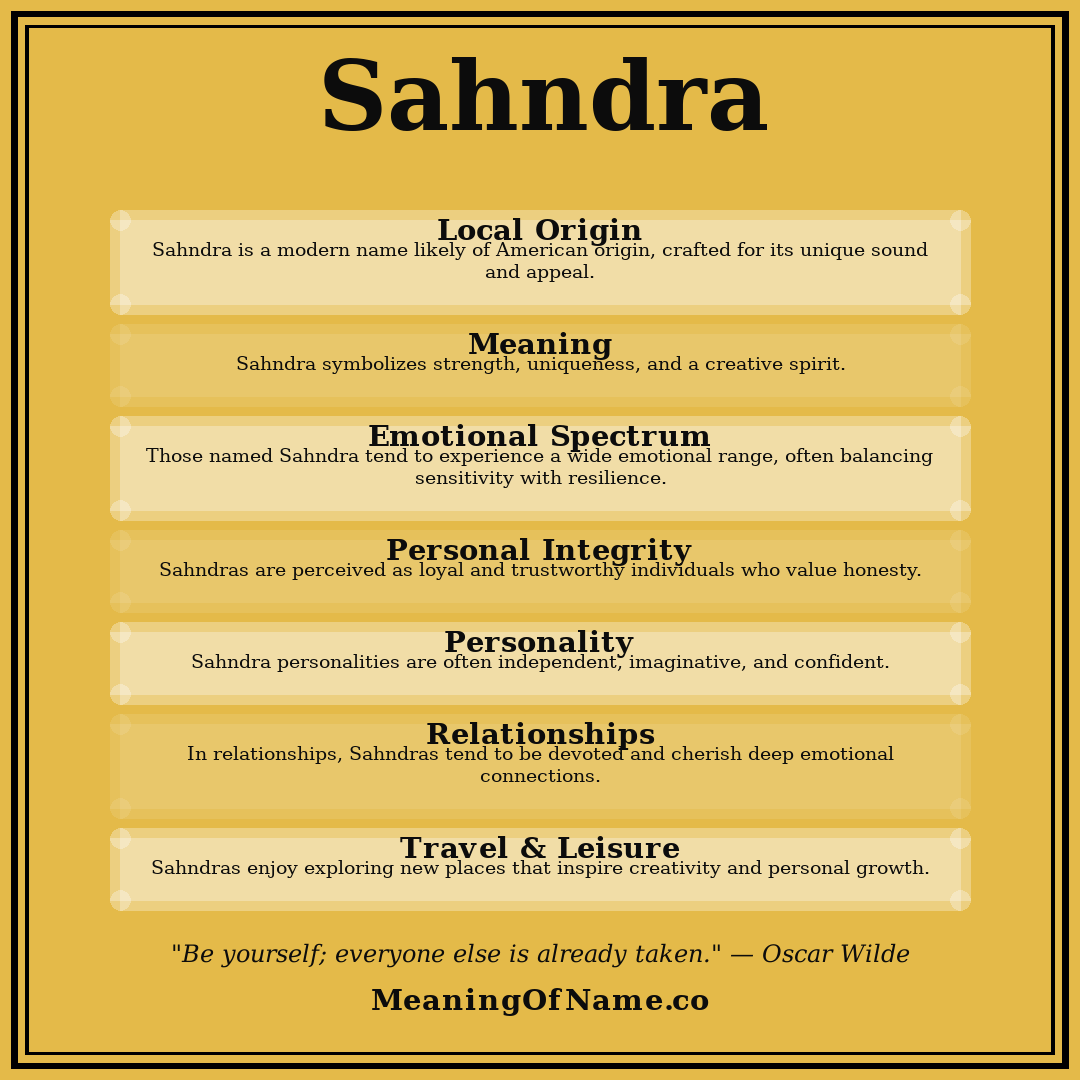 Sahndra name meaning poster