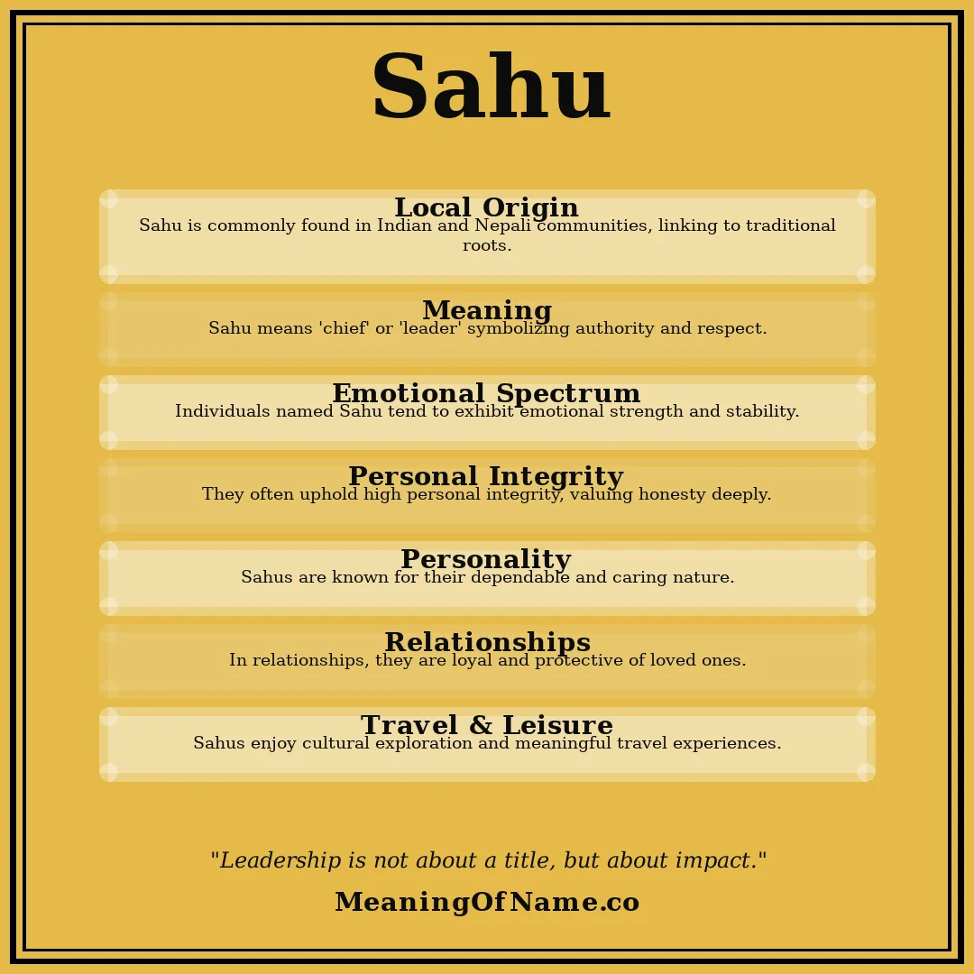 Sahu name meaning poster