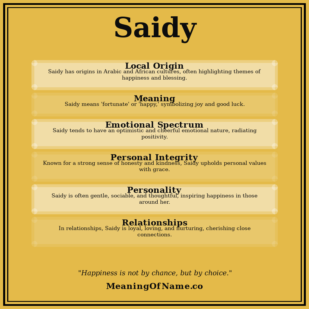 Saidy name meaning poster