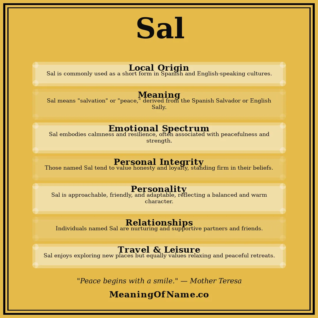Sal name meaning poster