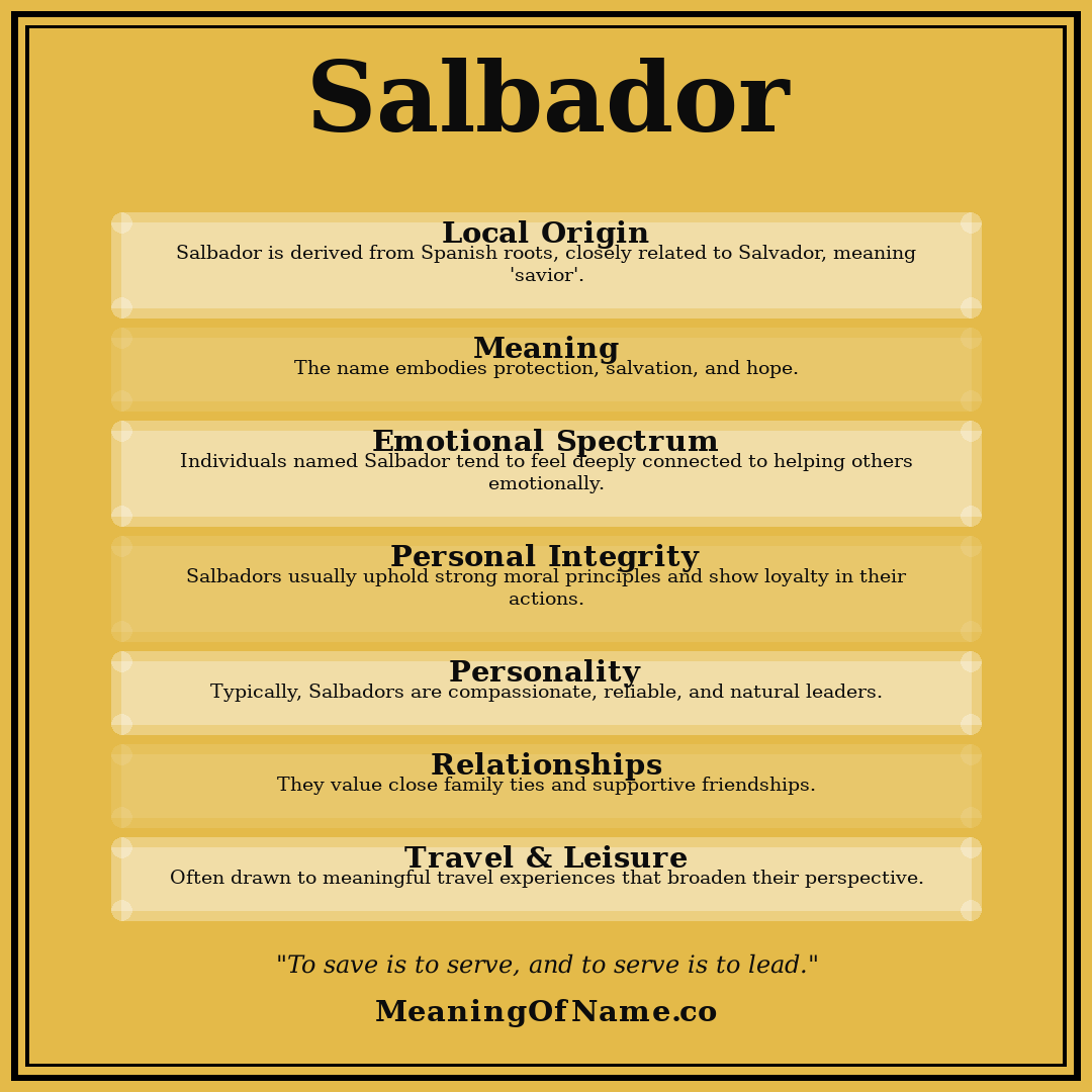 Salbador name meaning poster