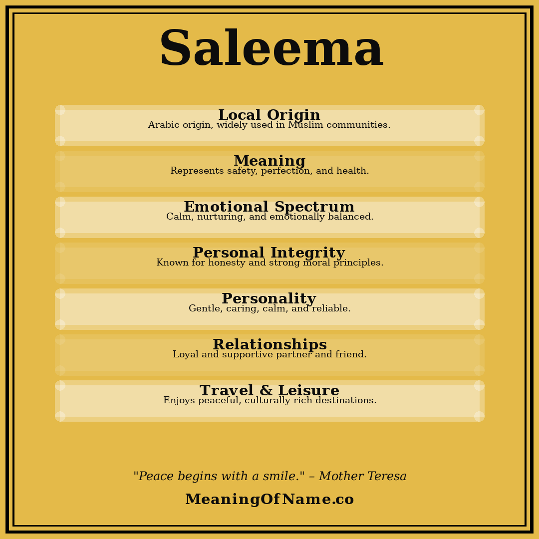 Saleema name meaning poster