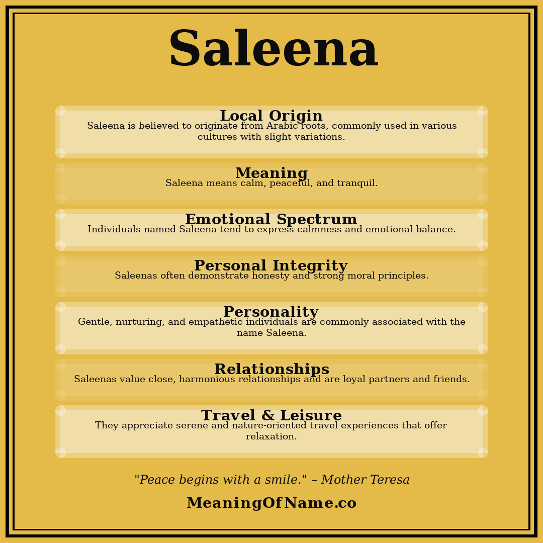 Saleena name meaning poster