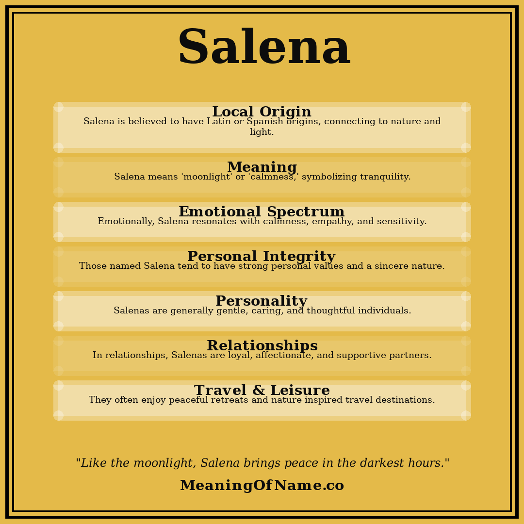 Salena name meaning poster