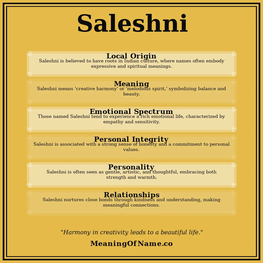 Saleshni name meaning poster