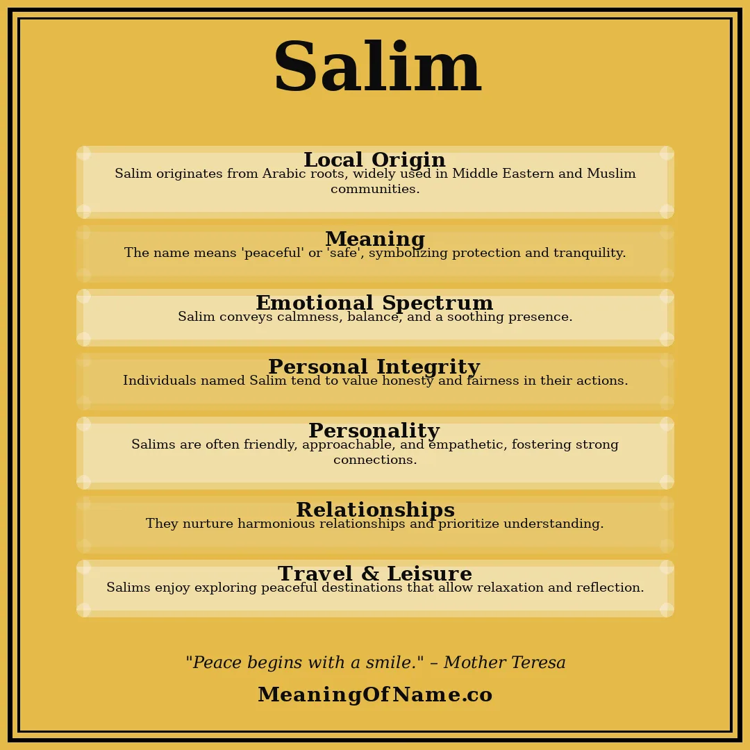 Salim name meaning poster