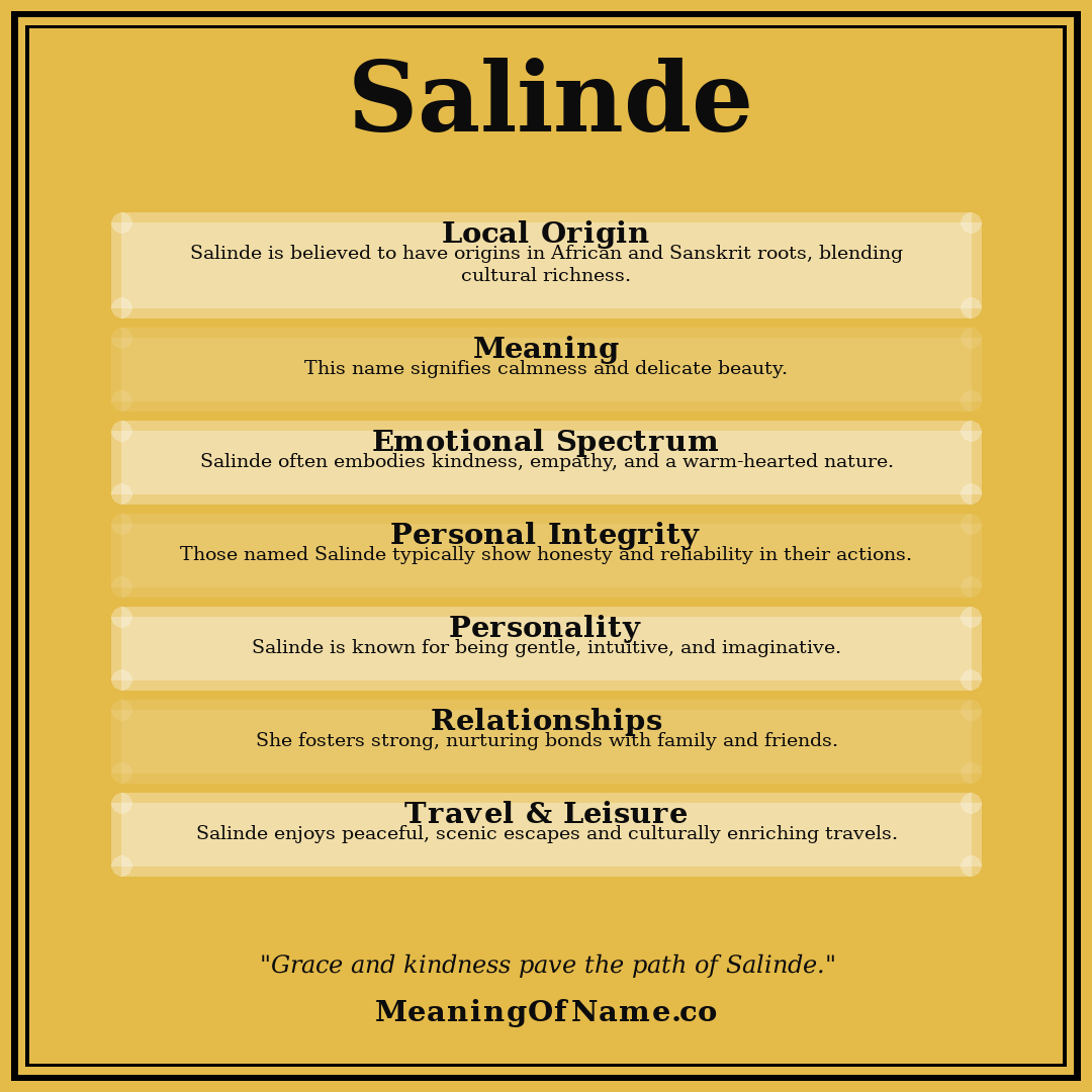 Salinde name meaning poster