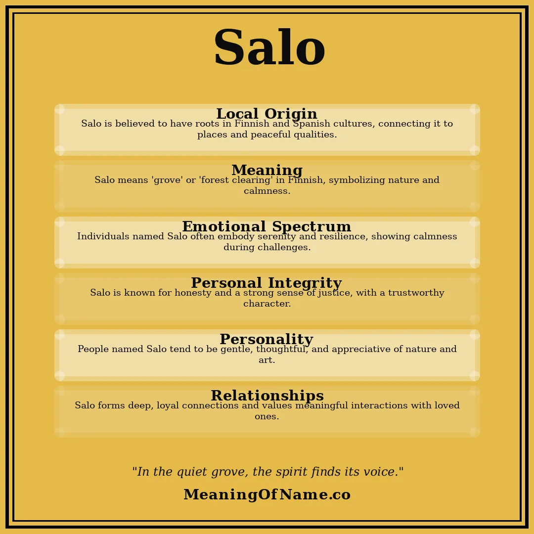 Salo name meaning poster