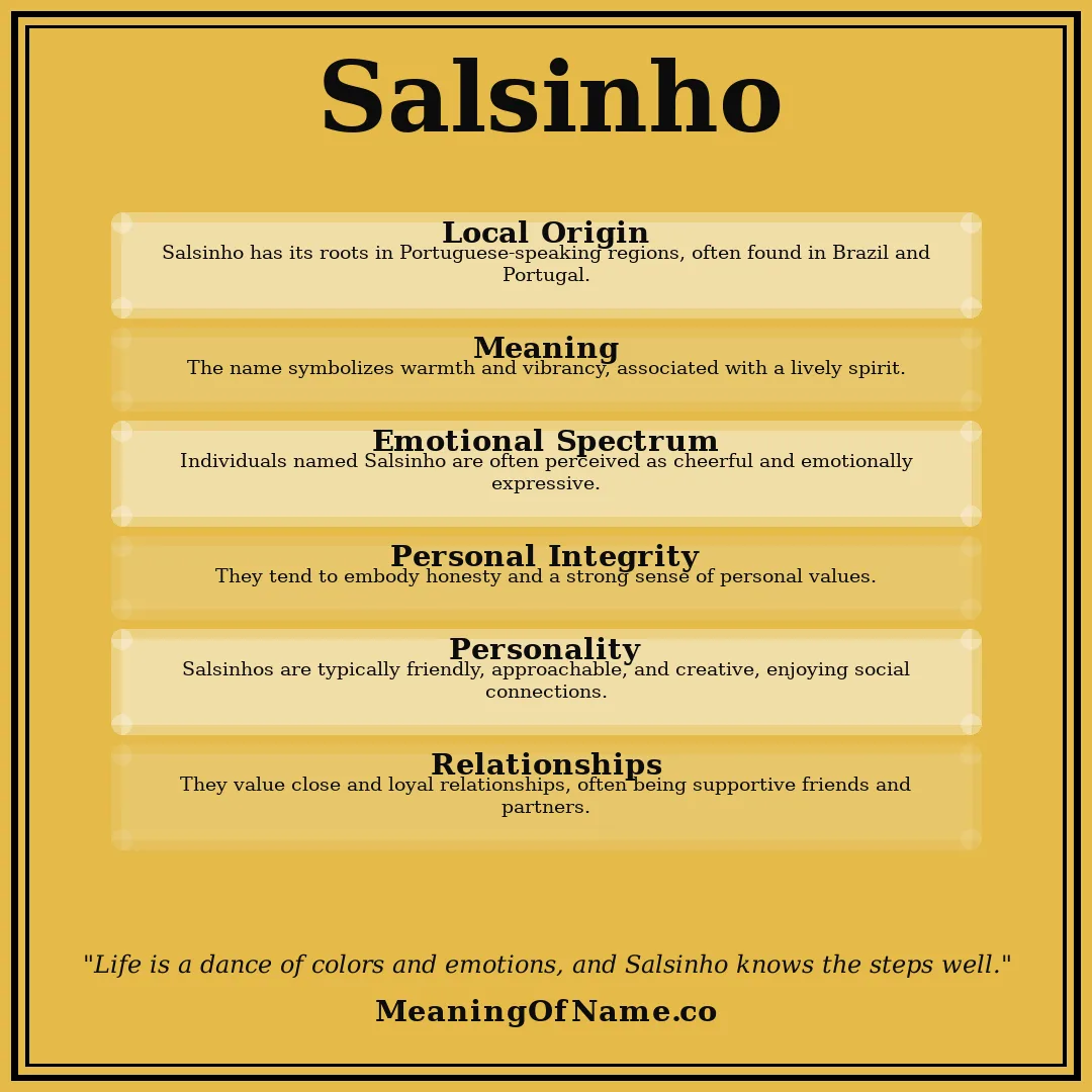 Salsinho name meaning poster