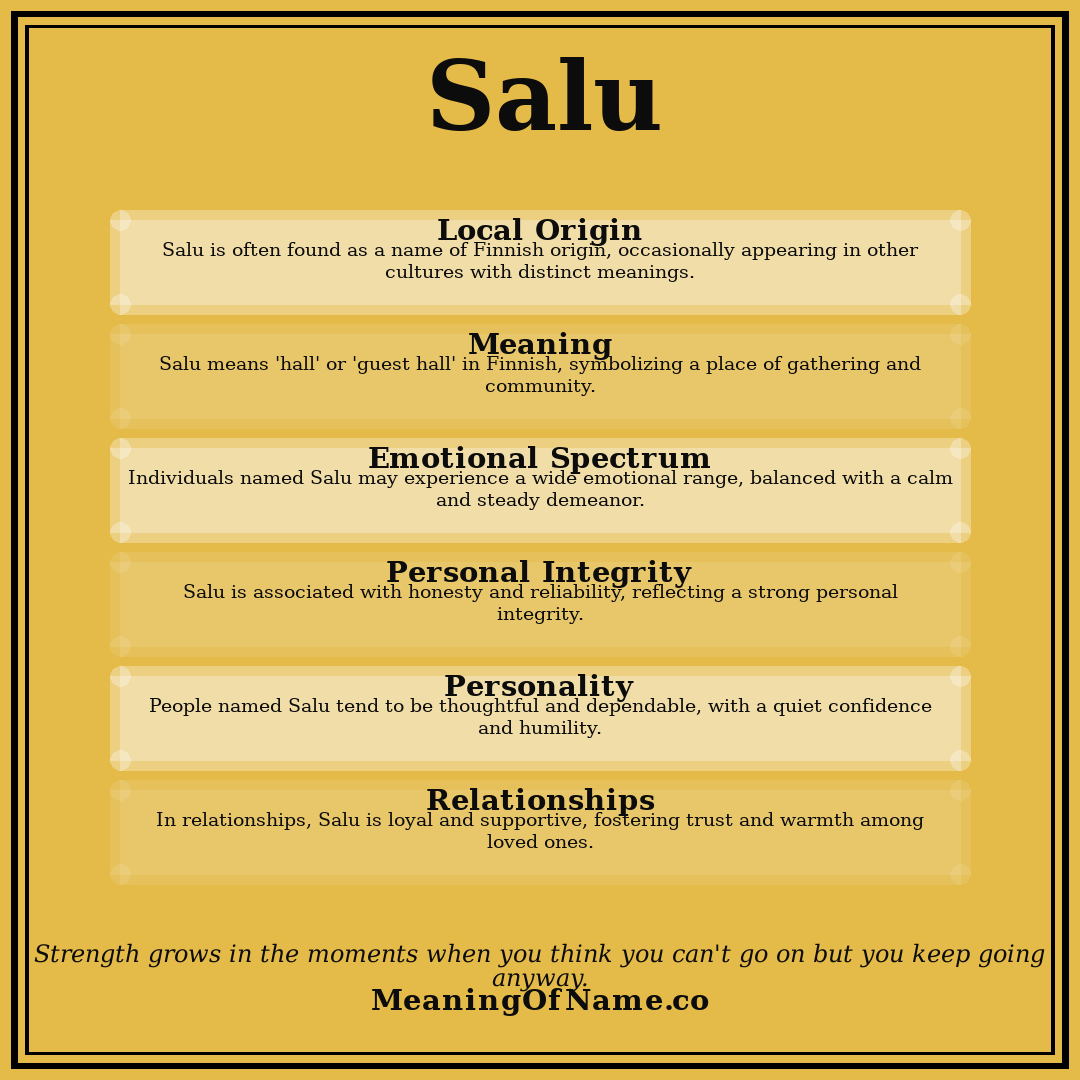 Salu name meaning poster