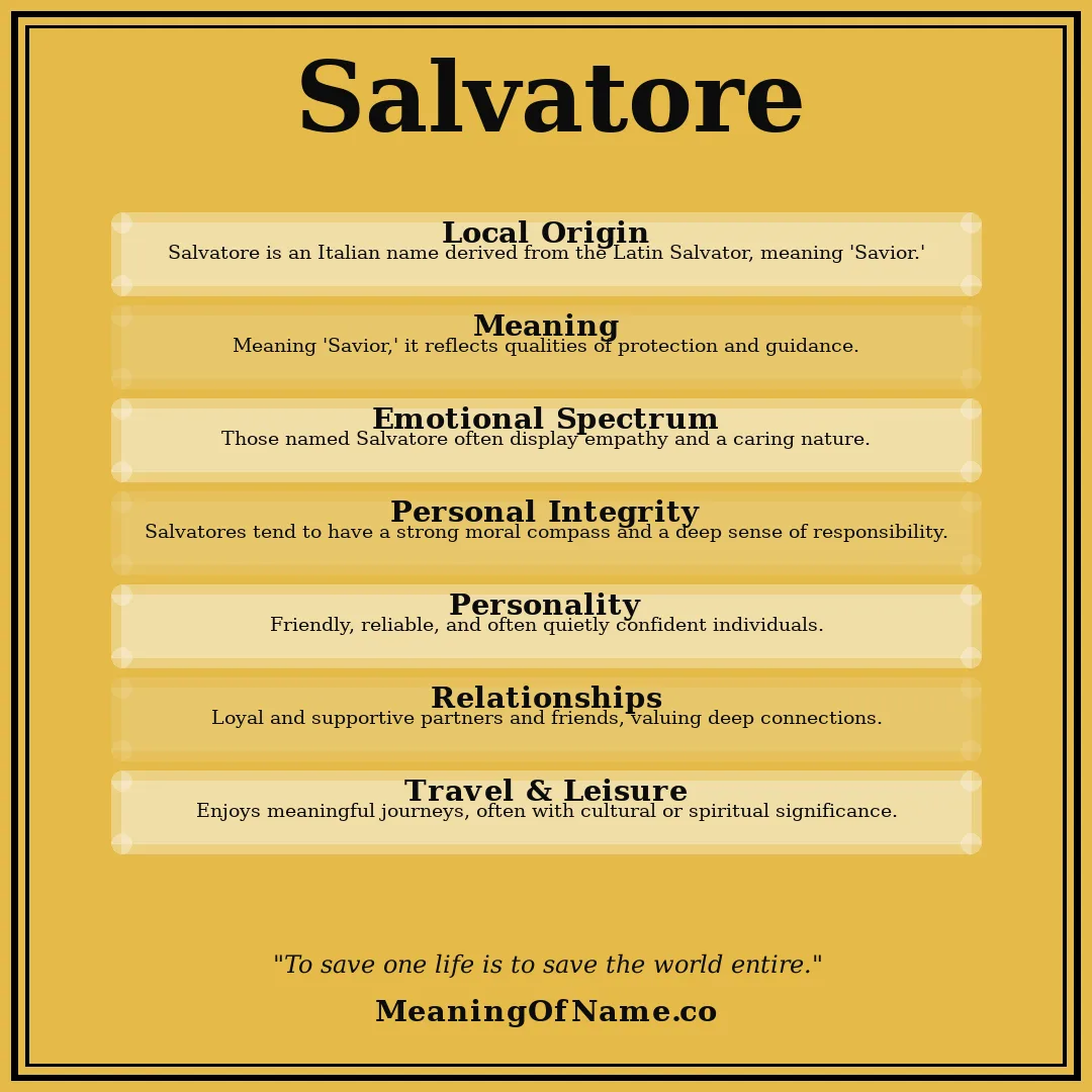 Salvatore name meaning poster