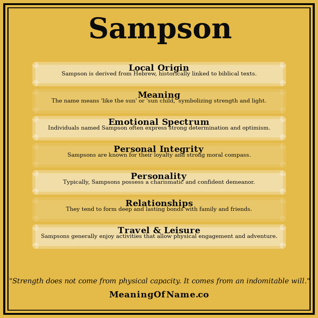 Sampson name meaning poster