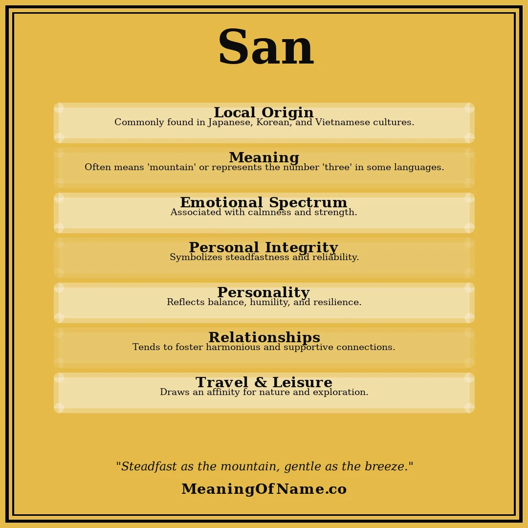 San name meaning poster