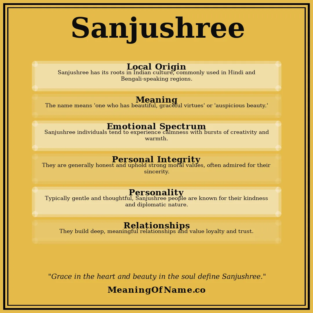 Sanjushree name meaning poster