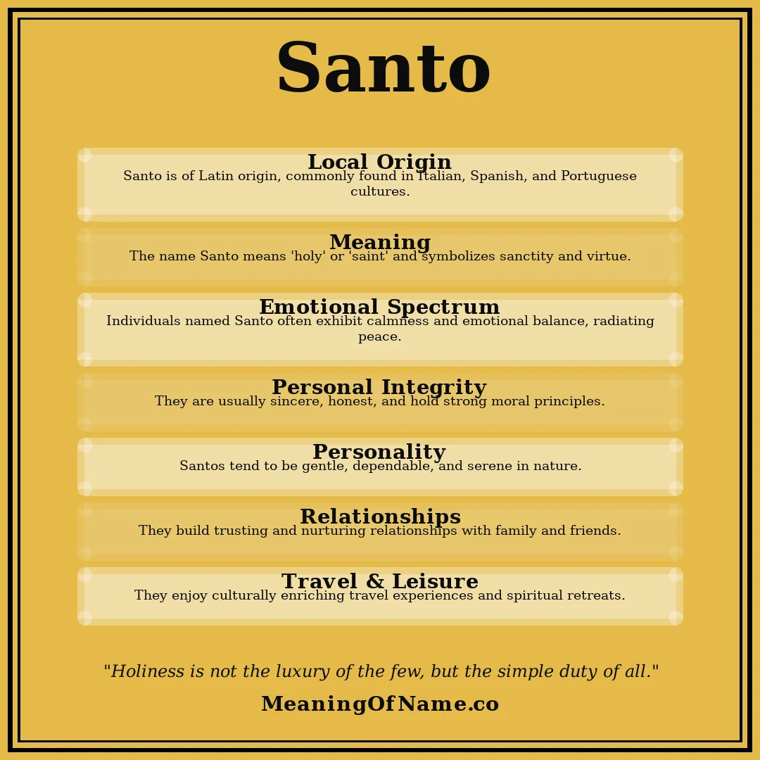 Santo name meaning poster