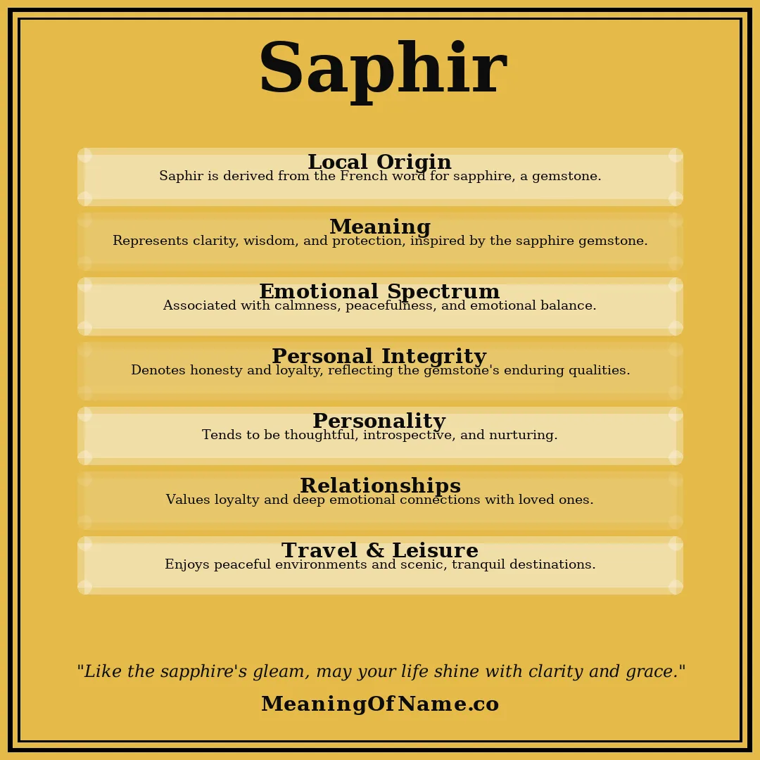 Saphir name meaning poster